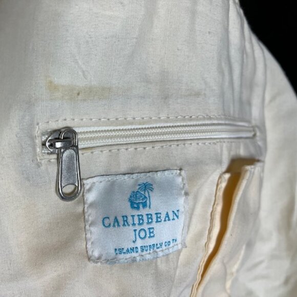 Caribbean Joe Striped Canvas Zip Shopping Beach Travel Tote Bag Extra Lg 22"x18" - Picture 12 of 16